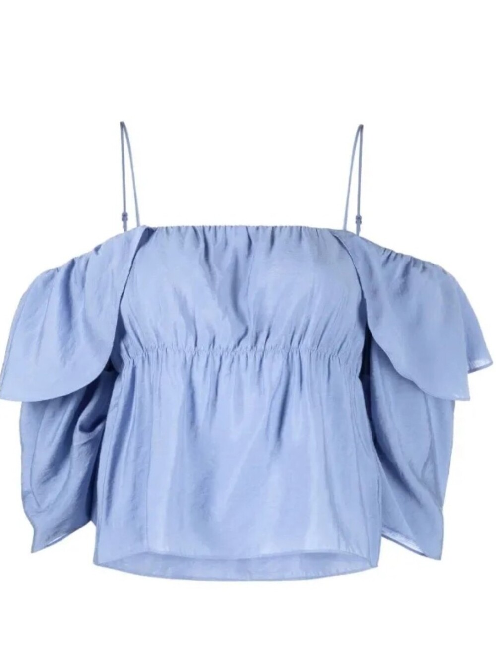 Vince Paneled Off Shoulder Cami in Vista Blue